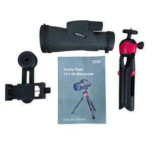 Gosky Piper 12 x 55 Monocular + Tripod + Quick Smartphone Holder + Manual
